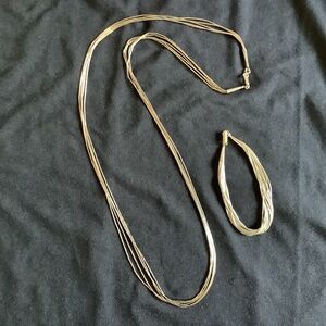 Liquid Silver Necklace and Bracelet Set